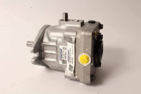 Side view of Hydro-Gear PW-1LCC-EY1X-XXXX Pump Genuine Original Equipment Manufacturer (OEM) Part for PW Series equipment.