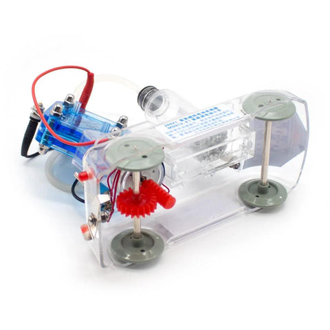 Hydrogen Fuel Cell Car Science Kit for Hands-On STEM Learning showing a mini electric trolley model powered by hydrogen production.