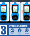 Three types of alarms displayed on Hydrogen Gas Detector With 0 To 1000 Ppm Range Real Time H2 Monitor for safety monitoring.