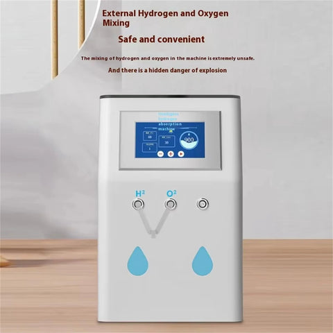 Front view of a Hydrogen Inhalation Machine With 99 Point 99 Percent Purity H2 Electrolysis Tech, featuring digital display and dual outputs.