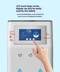 LCD screen on Hydrogen Inhalation Machine With 99 Point 99 Percent Purity H2 Electrolysis Tech Pro Grade Adjustable Flow Up To Six Hours