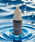 Precise Dissolved Hydrogen Test Reagent with Blue Indicator bottle on water background for home and lab use