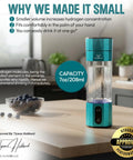 portable hydrogen water bottle generator with 7oz capacity