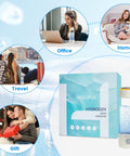 Hydrogen Water Bottle With 3 In 1 System 2300 PPB SPE PEM Technology shown in various lifestyle settings: travel, office, home, gift
