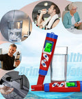 Hydrogen Water Tester And PH Meter For Hydrogenated Water Digital H2 Meter with ORP, PPM, and PPB modes next to a glass of water