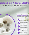 Upgraded 6-in-1 Tester Electrode for Hydrogen Water Tester With ORP TDS And PH EC Meter Temperature Sensor Yinmik