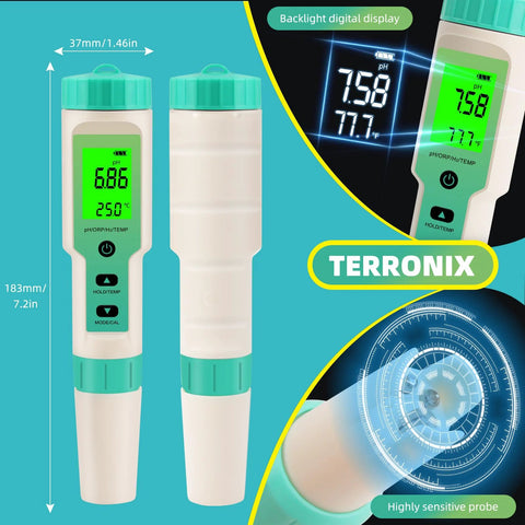 portable hydrogen water tester with pH, ORP, H2, temperature display