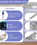 Comparison of new and old Hydrogen Water Tester Meter For Drinking And Bottled Water Yewhick 7 In 1 H2 TDS EC pH ORP Meter Digital Water Tester