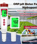 Hydrogen Water Tester With ORP Meter And Digital pH Tester For Drinking Water, Hydroponics, Pools, And Aquariums display