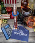 NIST traceable hydrometer kit USA on table with wine and fruit