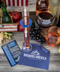 NIST traceable hydrometer kit USA with test jar for homebrewing and wine making, featuring borosilicate glass cylinder and brewing guide.