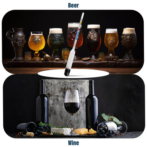 Hydrometer For Wine Making With 100 Mm Alcohol Test Jar alongside beer and wine for brewing testing kit and fermentation monitoring