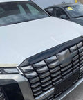 Front Grille Cover Trim For Hyundai Palisade 2023 2024 2025 With Self Adhesive Backing ABS Plastic Plus Triple Plating Hood Molding And Front Bumper Garnish Gives Your Ride A Dope Luxe Look Easy Install No Drilling