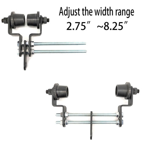 I-Beam Cable Trolley Assembly featuring adjustable width range 2.75" to 8.25", 1-pack; Overhead I-Beam Cable Conveyor component