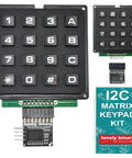 Dual I2C Enabled Heavy Duty 4x4 Matrix Keypads With I2C Bus Adapters for Arduino ESP32 S3 Raspberry Pi and IoT projects.