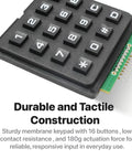Dual I2C Enabled Heavy Duty 4x4 Matrix Keypads With I2C Bus Adapters, close-up on tactile keys with circuit detail