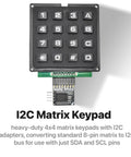 Dual I2C Enabled Heavy Duty 4x4 Matrix Keypads With I2C Bus Adapters for Arduino, ESP32 S3, Raspberry Pi, and IoT projects.
