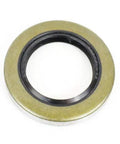 Close-up of a TruRyde bearing seal for 5 Hole Idler Hub 4.5 Inch Bolt Circle For 2000 Lb Axles Beefed Up BT8 Spindle 1 Inch Bore Uses L44643 Bearings