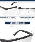 IFR Training Foggles With Adjustable Frosted Polycarbonate Lenses For IMC featuring adjustable length and nose pads