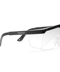Side view of IFR Training Foggles with Adjustable Frosted Polycarbonate Lenses for IMC, black frame with frosted lenses.