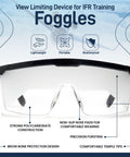 IFR Training Foggles With Adjustable Frosted Polycarbonate Lenses For IMC, highlighting lightweight and shatterproof design