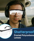 Pilot wearing IFR Training Foggles With Adjustable Frosted Polycarbonate Lenses For IMC in cockpit