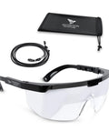 IFR Training Foggles With Adjustable Frosted Polycarbonate Lenses For IMC, shown with neck strap and carrying pouch