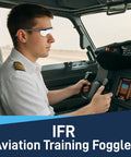 Pilot wearing IFR Training Foggles With Adjustable Frosted Polycarbonate Lenses For IMC in cockpit