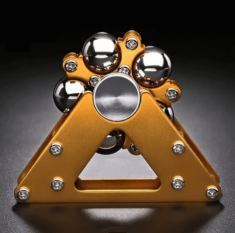 Double Pendulum Fidget Spinner - Gold Finish - Stress Relief Toy with stainless steel and ceramic bearings.