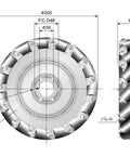 FM202-205-15U-L Left 205mm Mecanum Wheel, 1 Piece, 29mm Bore with 48mm PCD, 100 kgf Load Capacity, Steel Frame detail