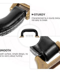 Close-up of imitation leather suitcase handle replacement carry handle for luggage bags and boxes with bronze accents and ergonomic grip.