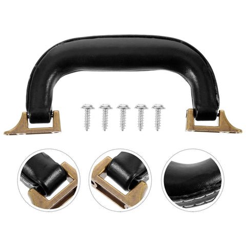 Imitation Leather Suitcase Handle Replacement Carry Handle For Luggage Bags And Boxes with bronze accents and fixings