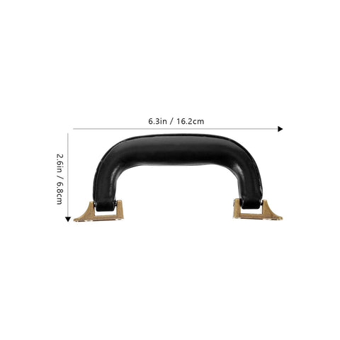 Imitation Leather Suitcase Handle Replacement Carry Handle For Luggage Bags And Boxes with bronze accents, 6.3in by 2.6in