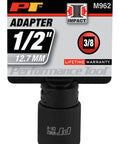 3/8-Inch Female To 1/2-Inch Male Impact Adapter For Tough Jobs, Heavy Duty, Drop Forged Chrome Vanadium Steel, Performance Tool M962.