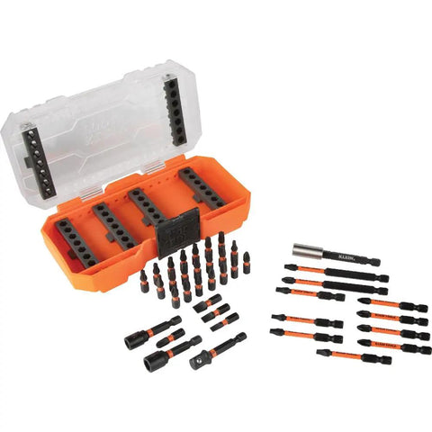 Impact Driver Bit Set With Magnetic Nut Drivers, ProFlex S2 Steel Phillips, Slotted, Square And TORX Bits In Beefy Case