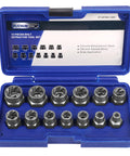 Impact Bolt And Nut Remover Set, 13 Pieces, Stripped Bolt Extractor Kit for Rusted Damaged Bolts and Nuts in storage case