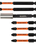 Impact Driver Bit Set With Magnetic Nut Drivers, ProFlex S2 Steel Phillips, Slotted, Square And TORX Bits displayed