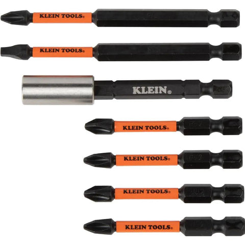 Impact Driver Bit Set With Magnetic Nut Drivers, ProFlex S2 Steel Phillips, Slotted, Square And TORX Bits displayed