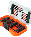 Impact Driver Bit Set With Magnetic Nut Drivers, ProFlex S2 Steel Phillips, Slotted, Square And TORX Bits In Beefy Case