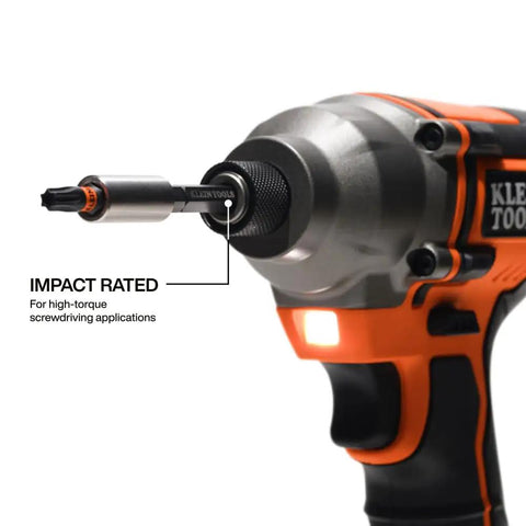 Impact driver with Klein Tools 23 Piece Tamperproof Bits for HVAC Electrical Panels and Maintenance MODbox Compatible Kit.