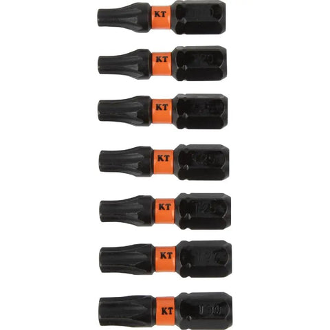 Close-up of Impact Driver Bit Set With Magnetic Nut Drivers, ProFlex S2 Steel Phillips, Slotted, Square And TORX Bits In Beefy Case.