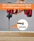 Using a drill with Beefy Heavy Duty Self Drilling Wood To Metal Screws With Torx Star Drive Fourteen By Two And Five Eighths Inch Reamer Tek Screws Bronze Star Triple Coat For Decks And Hardwood Or Softwood No Pre Drill Required 50 Piece Pack