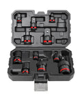 11 Piece Impact Socket Adapter Set With One Quarter Inch Drive, Three Eighth Inch Drive And One Half Inch Drive, in a black case