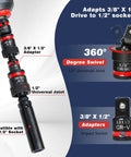 11 Piece Impact Socket Adapter Set With One Quarter Inch Drive, Three Eighth Inch Drive And One Half Inch Drive, Impact Rated Ball Detent