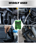 Image showing the One Hundred Five Piece Three Eighths Inch Drive Impact Socket Set With 28 Metric Sockets 8 To 22 Mm And 16 SAE Sockets 5 Sixteenths To 3 Quarters Inch Six Point CR V Steel Includes Extension Bars Universal Joint Ratchet Handle And Screwdriver Bit Tool in automotive repair use.