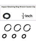 Impact Wrench Retaining Ring Kit With Friction Rings And O Rings For 1/2 Inch And 3/8 Inch Wrenches Includes Six Sets Of 1/2 Inch Retainer Rings