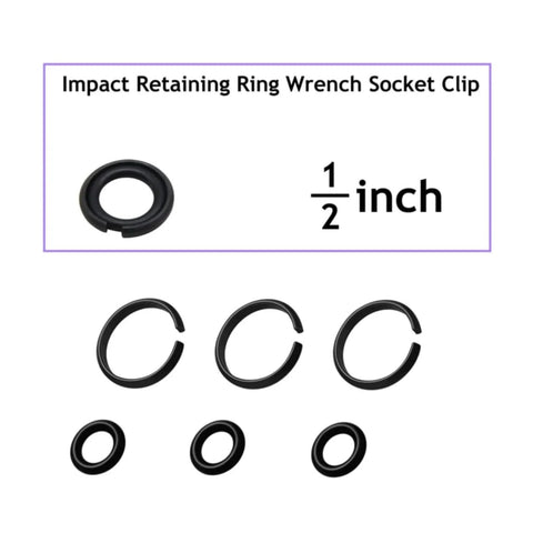 Impact Wrench Retaining Ring Kit With Friction Rings And O Rings For 1/2 Inch And 3/8 Inch Wrenches Includes Six Sets Of 1/2 Inch Retainer Rings