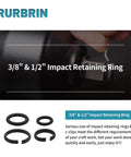 Must Have Impact Wrench Retaining Rings Kit For One Half Inch And Three Eighth Inch Square Drives With O Ring, DIY Friendly Replacement Spares For Electric And Pneumatic Wrenches, 10 Pack, shown with rings and O-rings.