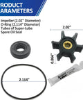 Pro Grade Impeller, O-Ring And Oil Seal Kit For Milwaukee M18 Transfer Pumps Direct Replacement Of 49-16-2771 with parts shown.
