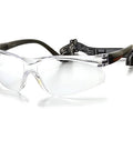 Impulse Racquetball And Squash Goggles with Anti Fog Lenses and Adjustable Strap, shown in front view with clear frame and black strap.